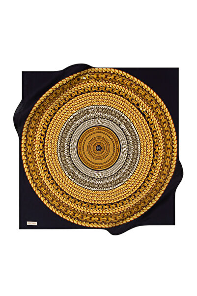 Pierre Cardin وشاح من الساتان من بيير كاردان مقاس 90 × 90 بنمط سلسلة