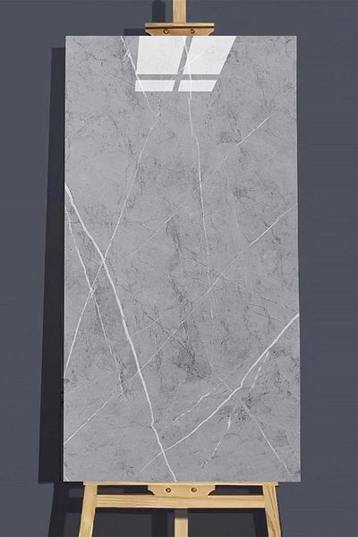 Bien Home 30x60 Cm Light Gray Marble Patterned Ceramic Bathroom PVC Wall Panel -6034