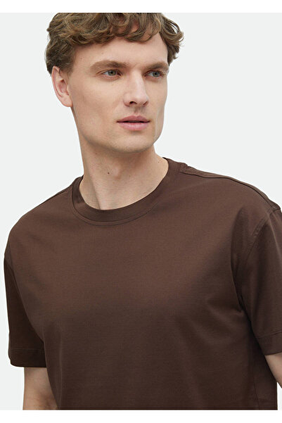 Ramsey Μπλουζάκι Crew Neck Καφέ 100% βαμβάκι