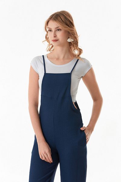 Fulla Moda Crepe Fabric Rope Strap Jumpsuit