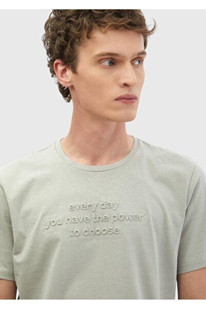 Ramsey Μπλουζάκι με ανοιχτό γκρι εμπριμέ λαιμόκοψη 100% βαμβάκι