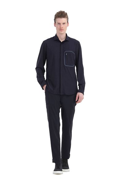 Ramsey Πουκάμισο Navy Blue Regular Fit Classic