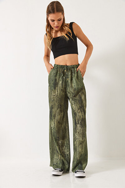 Bianco Lucci Kadın Kontrast Geçişli Cep Detaylı Wide Leg Pantolon 60440-2 60271056