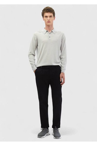Ramsey Polo Collar Wool Blended Plain Knitted Knitwear