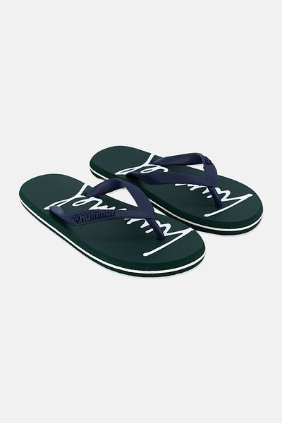 hummel Kids Boy Brand Logo Flip Flop Slippers, Green