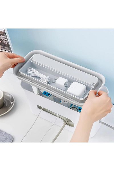 COOYA Desktop Wire Organizer Box, Data Cable Storage Box, Plug, Socket, Headphone Charging, Cable Hub Box