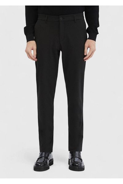 Ramsey Anthracite Striped Knitted Jogging Fit Casual Trousers