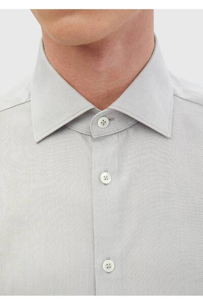 Ramsey Γκρι ίσιο πουκάμισο κλασικής εφαρμογής, υφαντό, 100% βαμβάκι