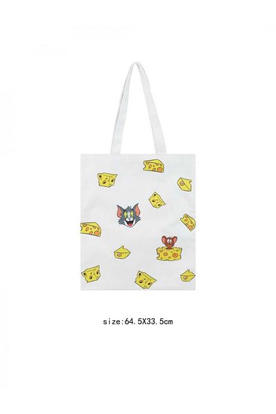 Miniso Tom and Jerry Series Shopping Bag - White
