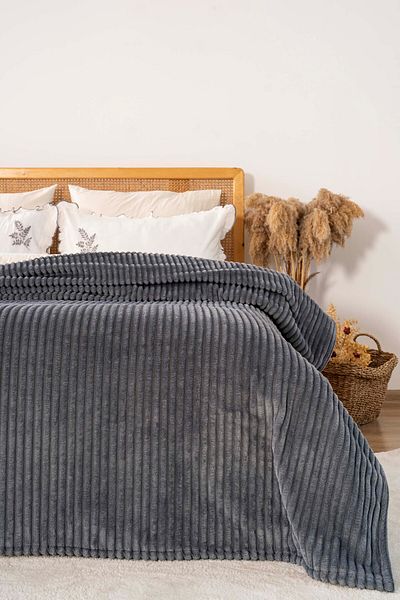 Rivaİstanbul Gloria Anthracite Wellsoft Double Blanket