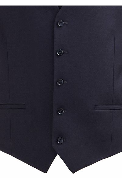 Ramsey Μπλε Navy Casual μονόχρωμο γιλέκο