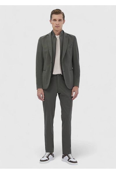 Ramsey Khaki Plain Comfort Fit Knitted Suit