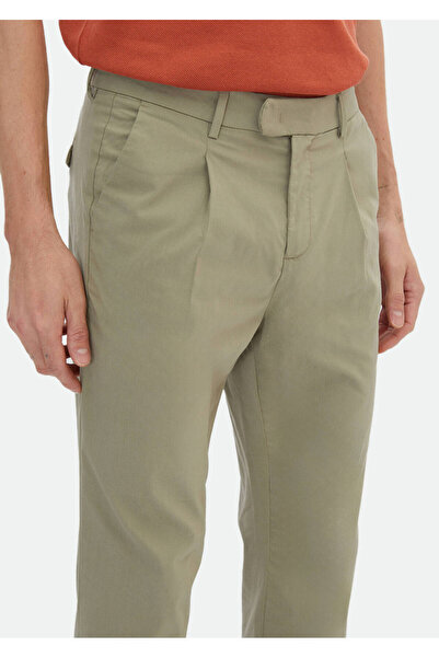 Ramsey Açık Yeşil Düz Dokuma Regular Fit Casual Pamuk Karışımlı Pantolon