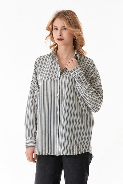 Fulla Moda Риза с копчета Fullmodest на райета