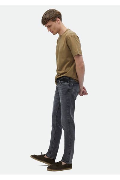 Ramsey Anthracite Slim Fit Denim Cotton Blend Trousers