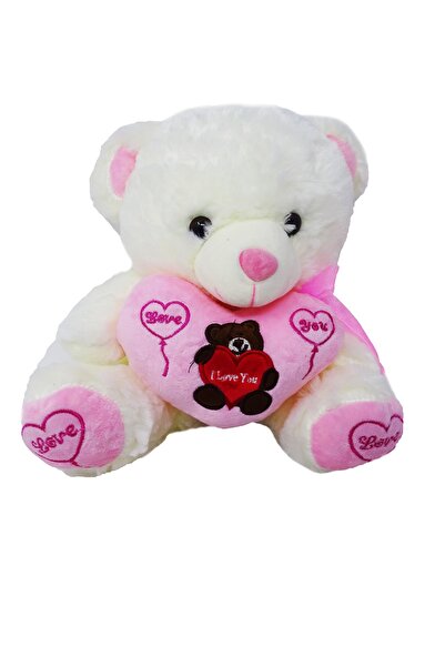 Salamandra Ursulet de Plus cu inima, Crem-Roz