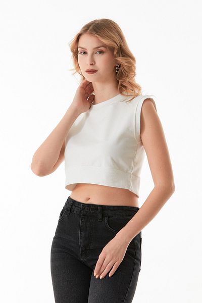 Fulla Moda Basic Ribbed Sleeveless T-Shirt