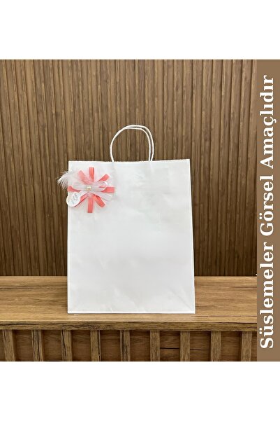 GİZPAK Beyaz Kraft Çanta 25x31x12cm 25 ADET