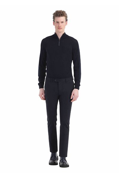 Ramsey ίσιο παντελόνι Navy Blue Slim Fit Casual Cotton Blend