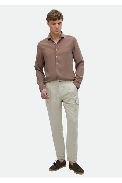 Ramsey Απλό κομμένο πουκάμισο Dusty Rose Casual