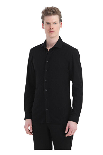 Ramsey Повсякденна чорна сорочка в смужку з 100% бавовни