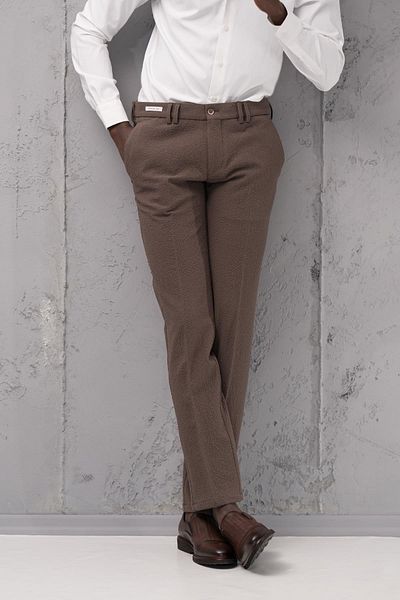 Ecer Regular Fit Winter Seersucker Trousers with Side Pockets