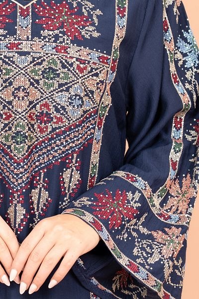 IKKXA Exquisite Embroidered Jalabiya with Delicate Details