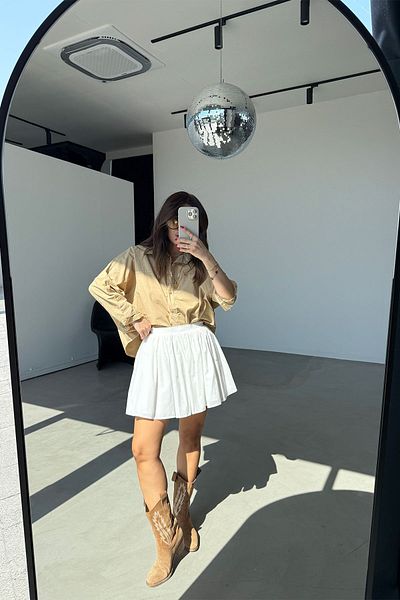 Özge Özgenç Flounced mini skirt