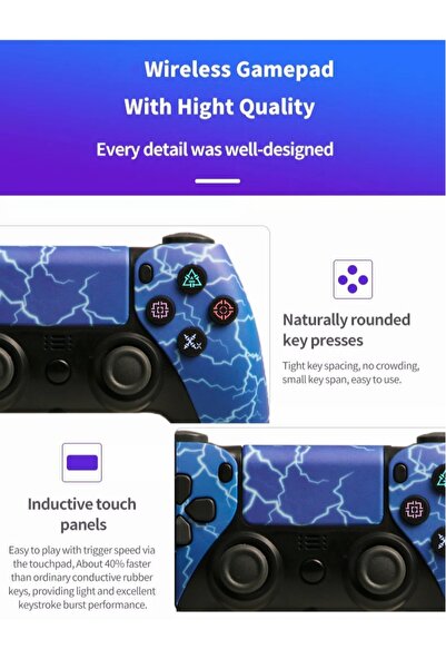 FlashHawk Camouflage Wireless Controller for PlayStation 4/PC/Steam with Gyroscope and Dual Vibration