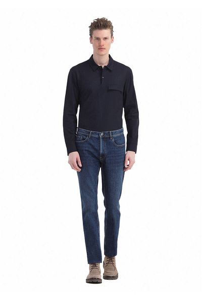 Ramsey Τζιν παντελόνι Navy Blue Regular Fit - 100% βαμβάκι