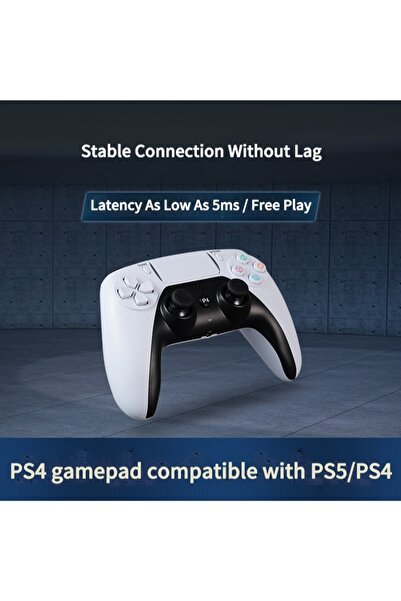 FlashHawk وحدة تحكم ألعاب لاسلكية تعمل بالبلوتوث مع اهتزاز مزدوج وحسية جسدية بستة محاور لجهاز PS4/PC/Android