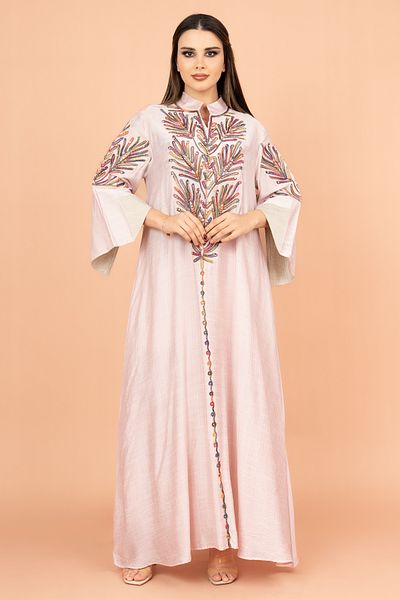 IKKXA Crystal-Embellished Embroidered Jalabiya