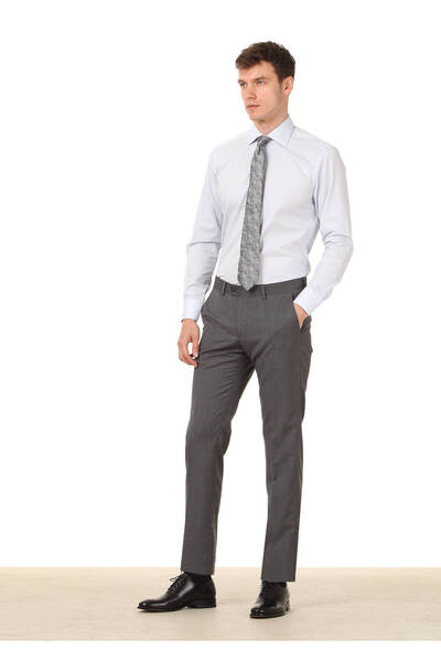 Ramsey Ανοιχτό μπλε κλασικό βαμβακερό μείγμα - Πουκάμισο με κανονική εφαρμογή