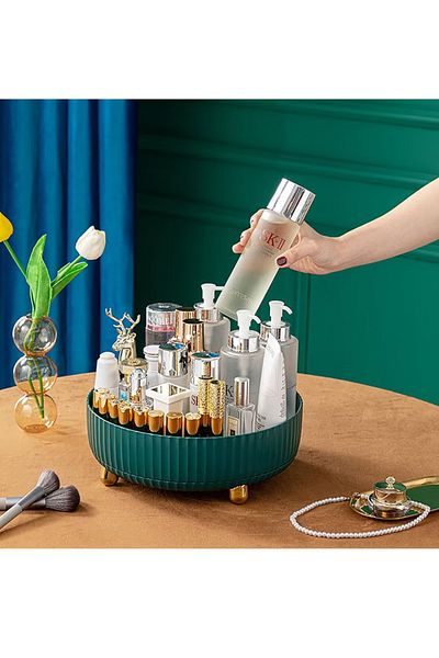 COOYA 360 Degree Rotating Lazy Susan Organizer Tray,Spinning Cosmetics Storage for Makeup Food Bottles