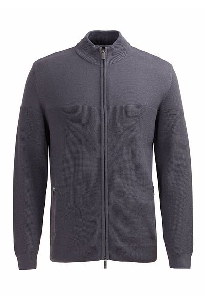 Ramsey Ζακέτα με λαιμόκοψη Anthracite Thessaloniki Cotton Blended Cardigan
