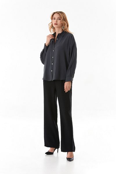 Fulla Moda Basic Oversize πουκάμισο με μακριά κουμπιά στην πλάτη