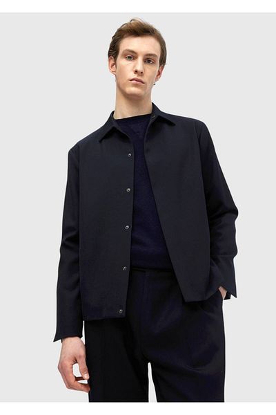 Ramsey Navy Blue Plain Casual Fit 100% Wool Suit