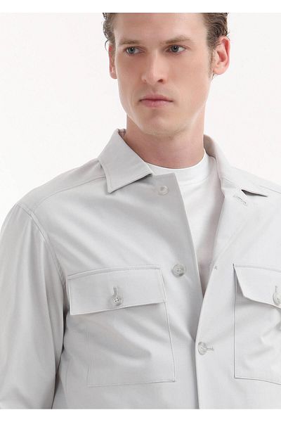 Ramsey Costum de afaceri, gri deschis, în amestec de bumbac, cu potrivire confortabilă
