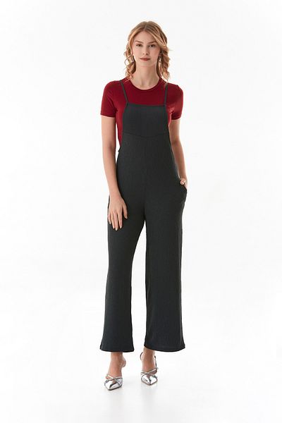 Fulla Moda Crepe Fabric Rope Strap Jumpsuit