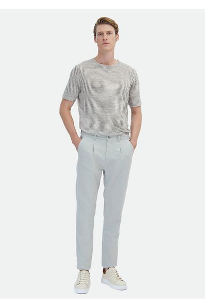 Ramsey Gray Patterned Woven Jogging Fit Casual Cotton Blended Pants