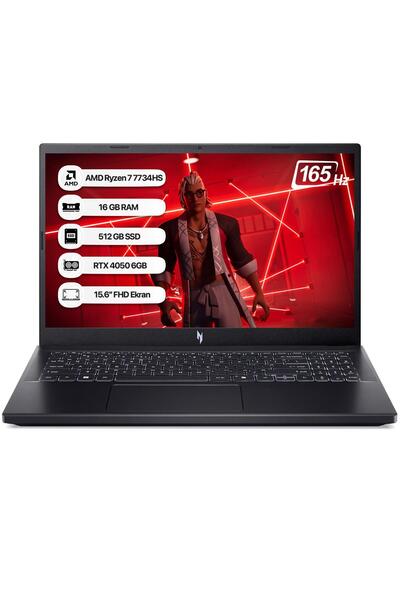 ACER Nitro V15 Nh.qsgey.004 R7 7735hs 16gb 512gb Ssd Rtx4050-6gb Freedos 165hz 15.6" Notebook