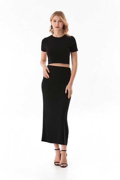 Fulla Moda Set de fuste crop din 2 piese Basic Modal