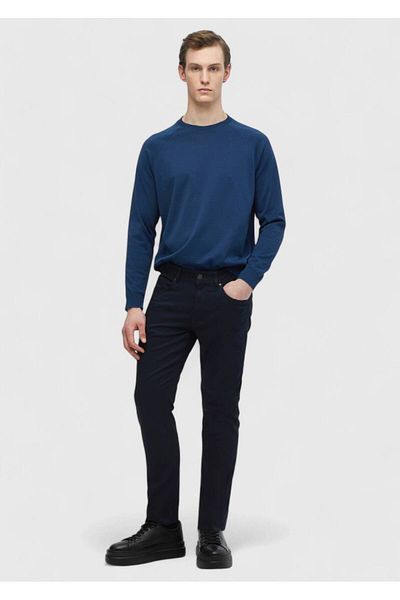 Ramsey Μονόχρωμο φούτερ Indigo Crew Neck