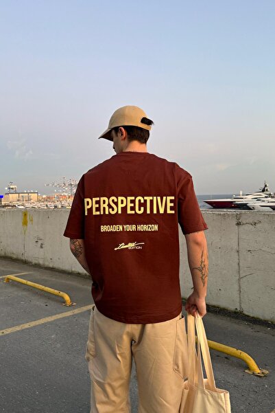 Flaw Wear Μπλουζάκι Perspective Sırt με τύπωμα oversized Καφέ