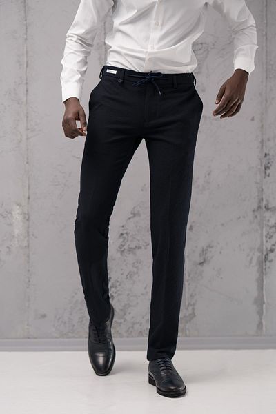 Ecer Regular Fit Winter Seersucker Trousers with Side Pockets