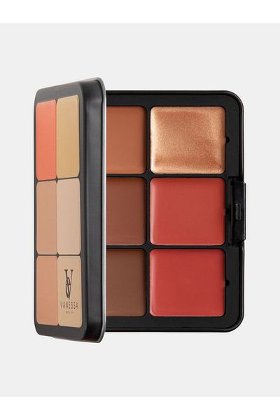 Vanessa Make Up لوحة كريم أحمر الخدود والكونتور، ب