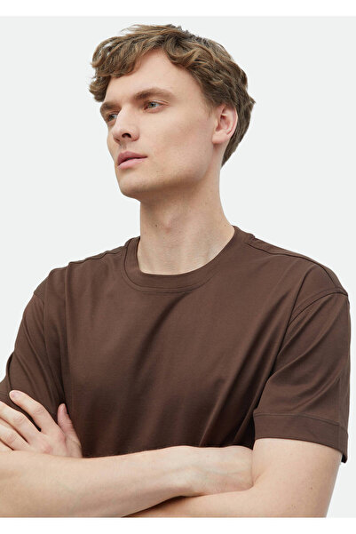 Ramsey Μπλουζάκι Crew Neck Καφέ 100% βαμβάκι