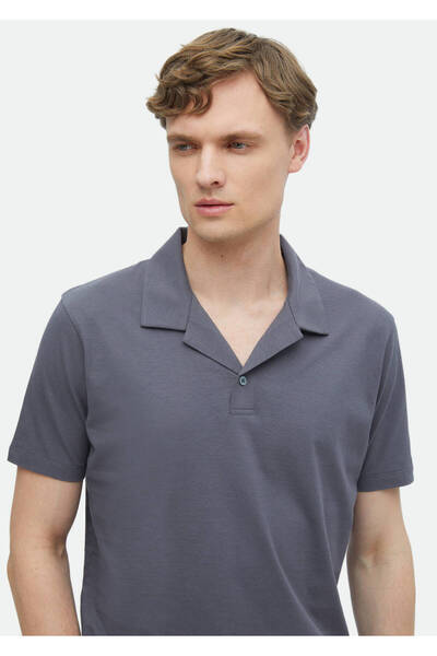 Ramsey Μπλουζάκι πόλο σε σκούρο γκρι 100% βαμβάκι