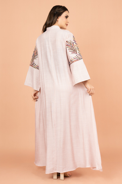 IKKXA Crystal-Embellished Embroidered Jalabiya