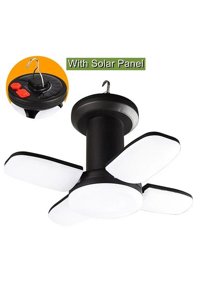 Choice 1 قطعة 4 أوراق عالية الطاقة الشمسية LED فانوس التخييم قابلة لإعادة الشحن 4500 مللي أمبير 1000 لومن بنك الطاقة في حالات الطوارئ Fol